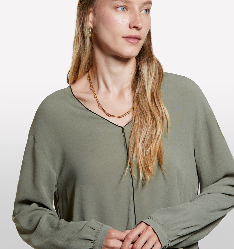 Blusa over fit verde militare - bluse da donna - Verde Militare | Sisley image number 4
